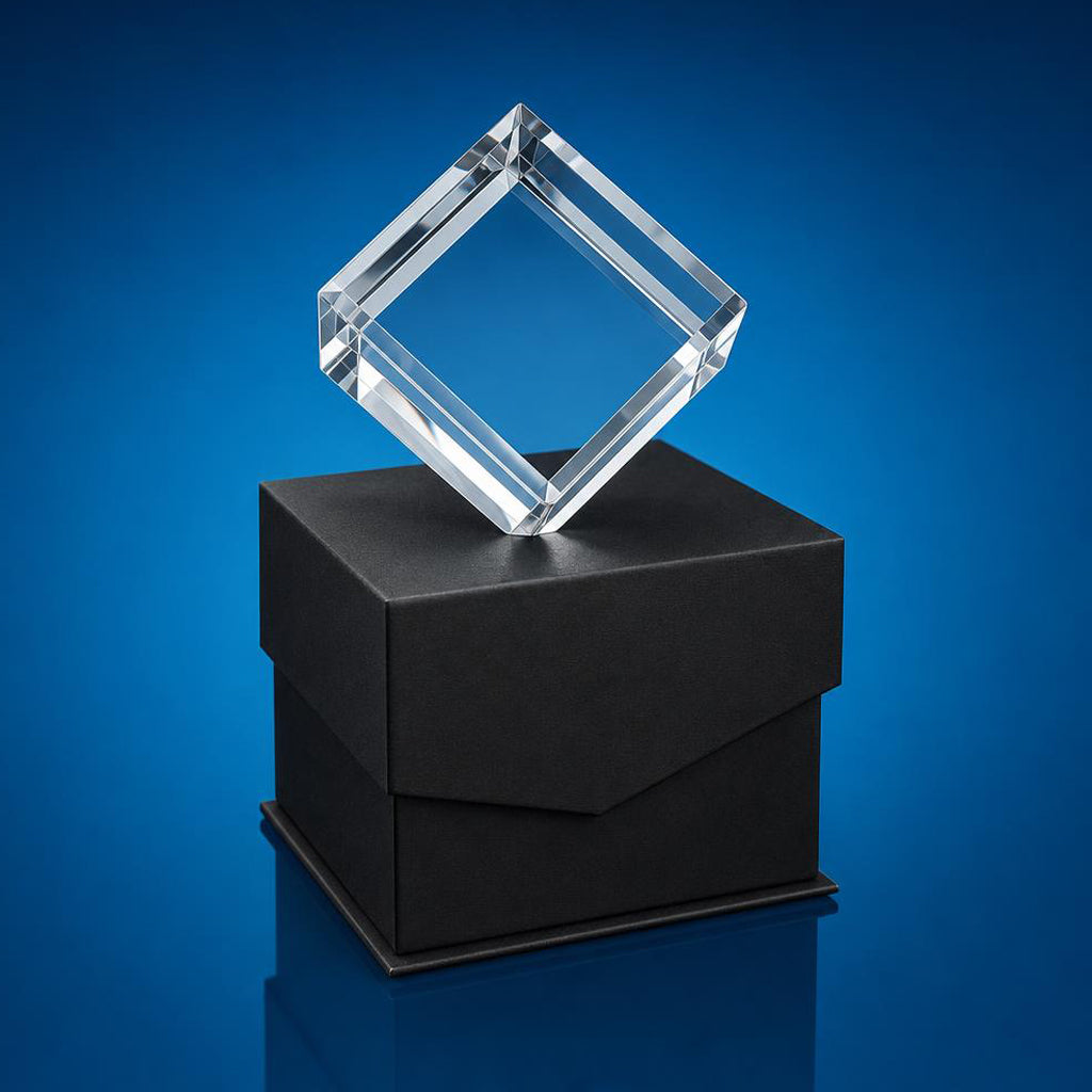 Medium Diamond Crystal Blank | Big Bezel 60x60x60cc | K9 Optical Grade