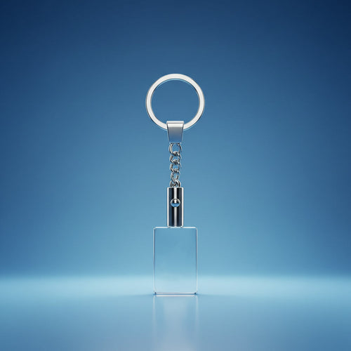 Crystal Keyring Pendant | 20x30x25mm | White LED | K9 Optical Grade