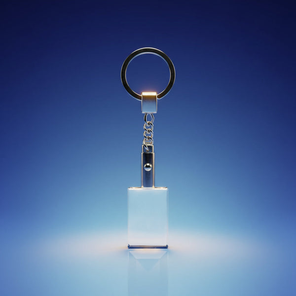Crystal Keyring Pendant | 20x30x25mm | White LED | K9 Optical Grade