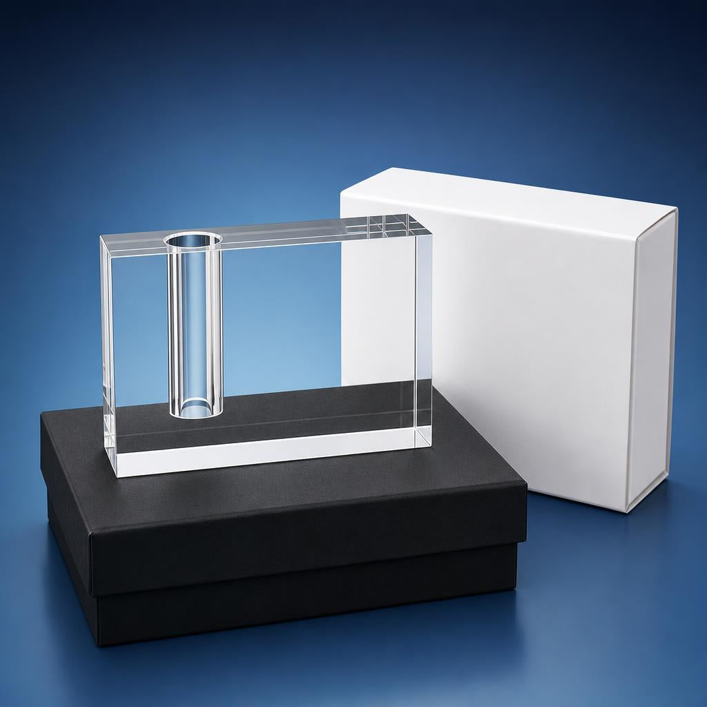 Rectangle Pen & Flower Holder Crystal Blank | 120x75x30mm | K9 Optical Grade