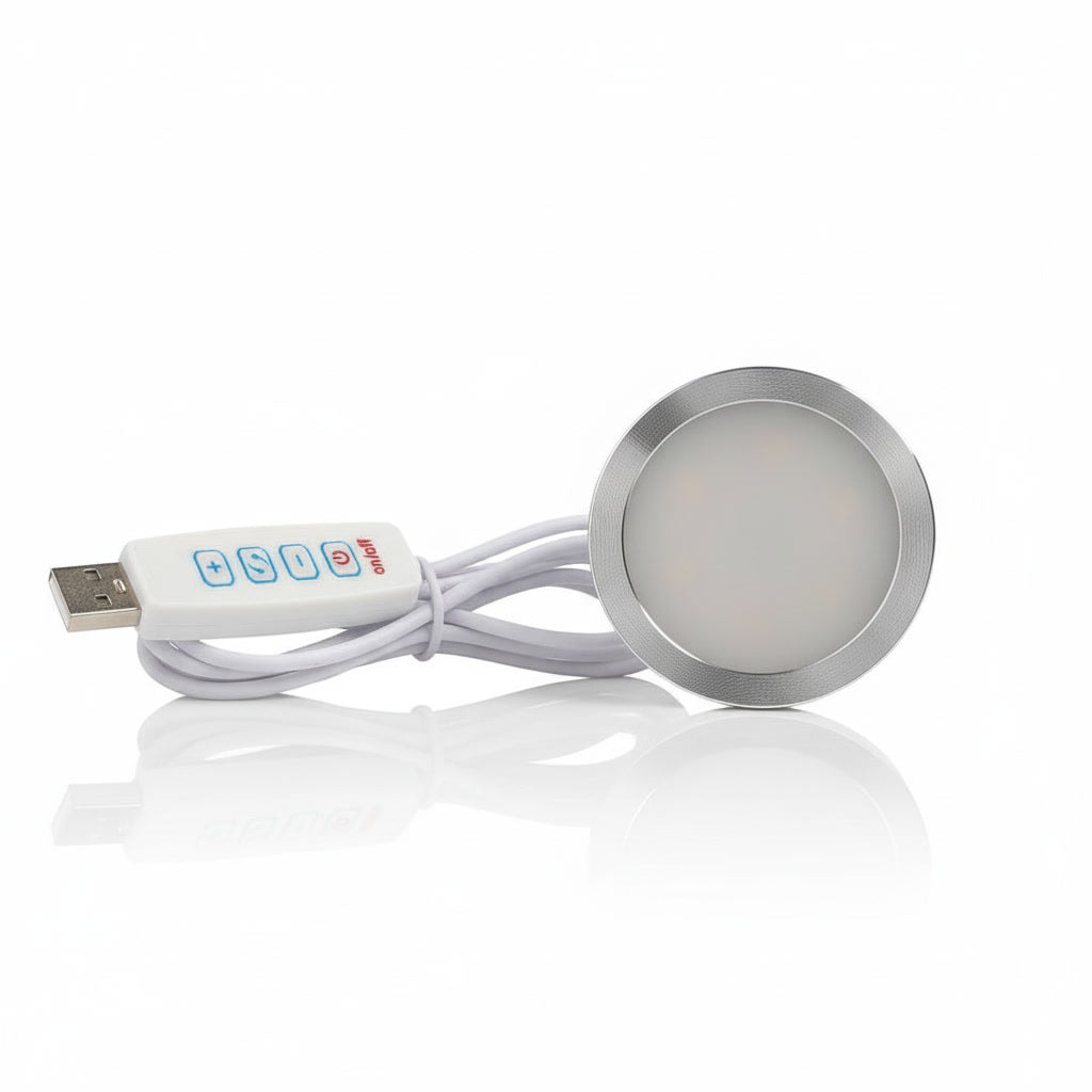 3D Disc Crystal Light Stand | USB | Warm & Cool White | Pack of 5