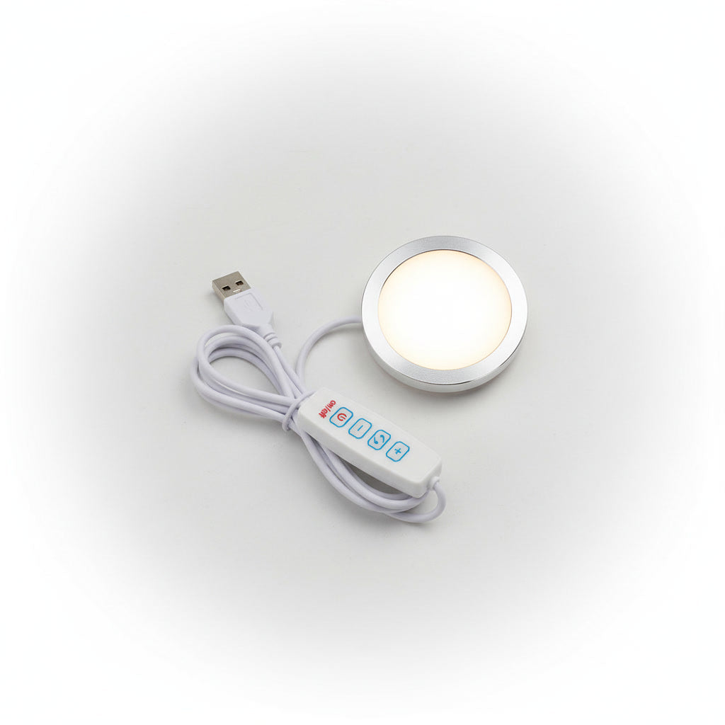 3D Disc Crystal Light Stand | USB | Warm & Cool White | Pack of 5